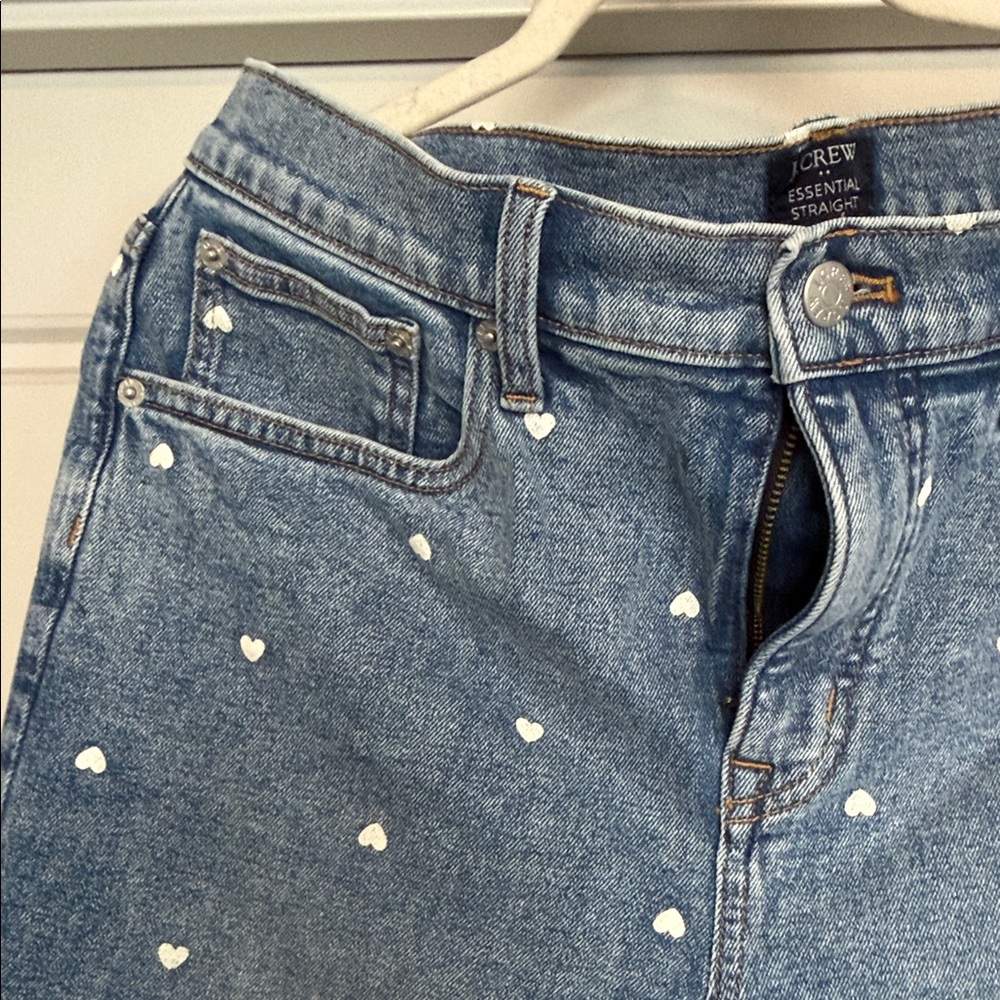 JCrew Blue Heart-Patterned Women's Jeans - Picture 3 of 4